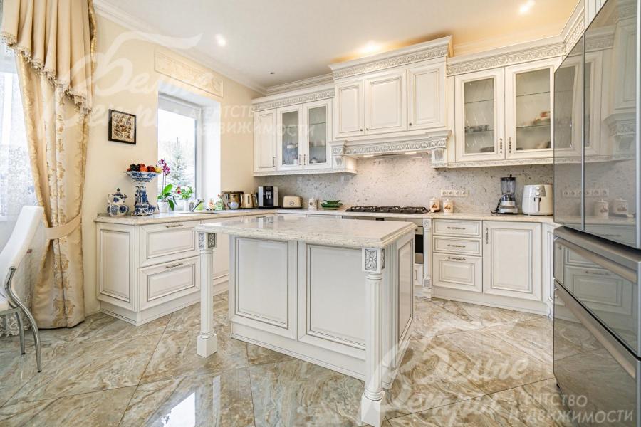 Остров (90 х 125) с полубарным столом, столешница из агломерата