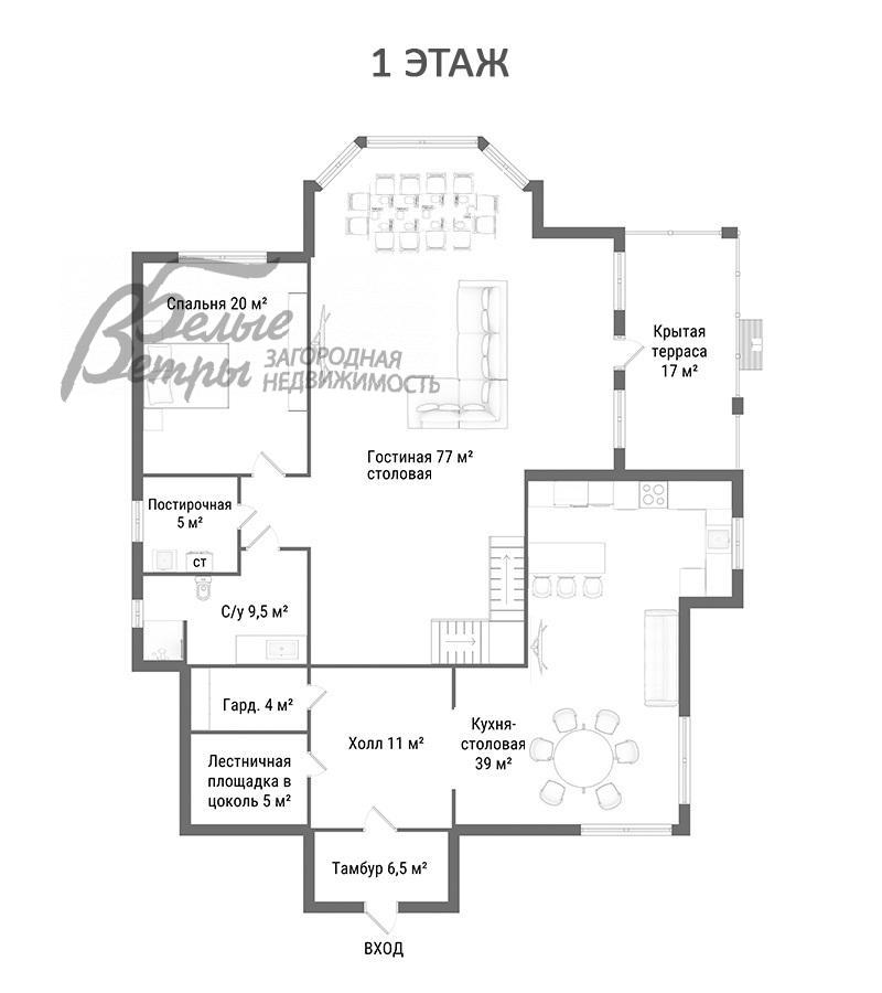 Дом Дубки СНТ Газопровод id 559-903 планировка1