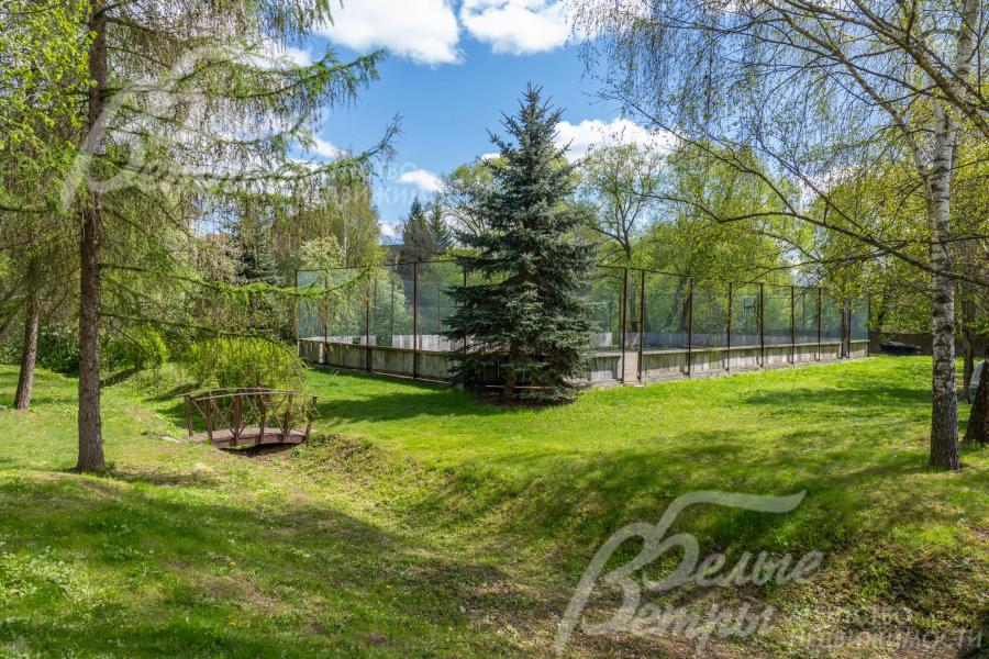 Общественная зона коттеджного посёлка: спортивная площадка и поляна для прогулок