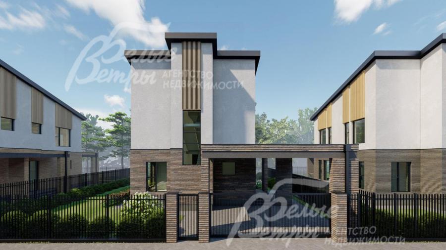 На въезде на участок установлены откатные ворота в стиле забора (рендер)