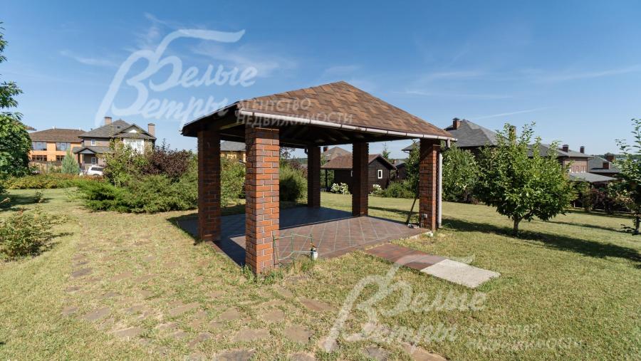 Крытая беседка BBQ площадью 21 кв.м, каменная