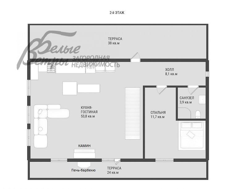 Дом в аренду Юпитер к/п Ватутинки id 173-001 планировка2