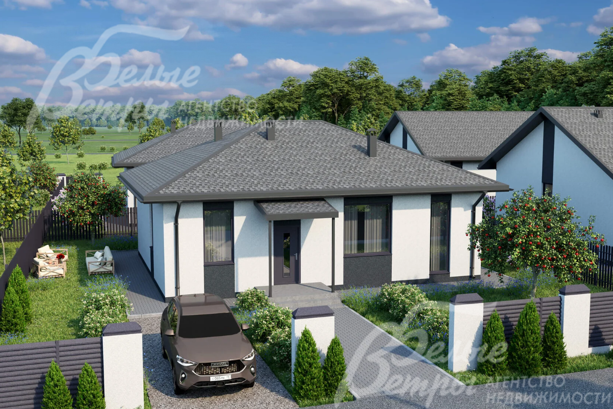 Визуализация. Одноэтажный дом под чистовую отделку 96 кв.м в Акиньшино Зеленые кварталы